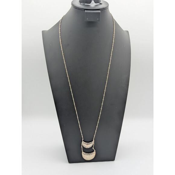 SILPADA Sterling Silver Half Moon Celestial Chic Pendant Long Bar Link Necklace - Picture 1 of 7